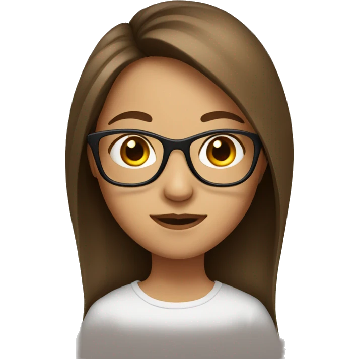 girl with glasses and brown hair emoji