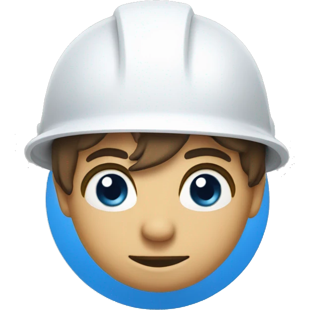 sticker, elk, blue, builder, in a white helmet emoji