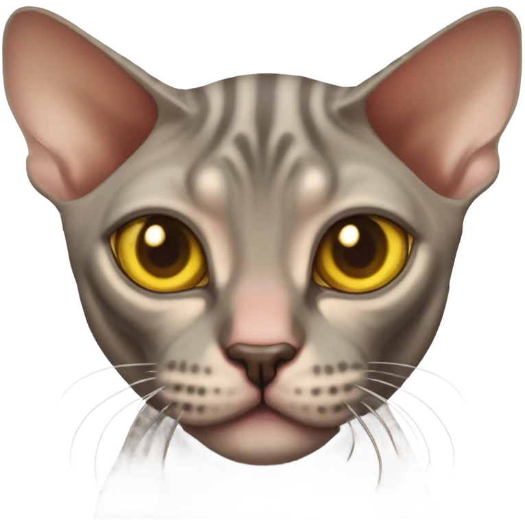 Brown tabby sphynx yellow eyes emoji
