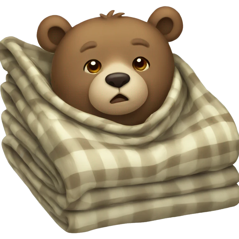 bear cozy in blanket emoji