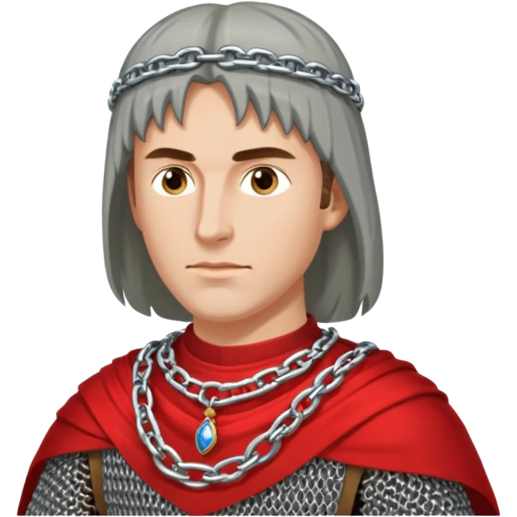 Russian prince Alexander Nevsky in chain mail and with red mantle emoji