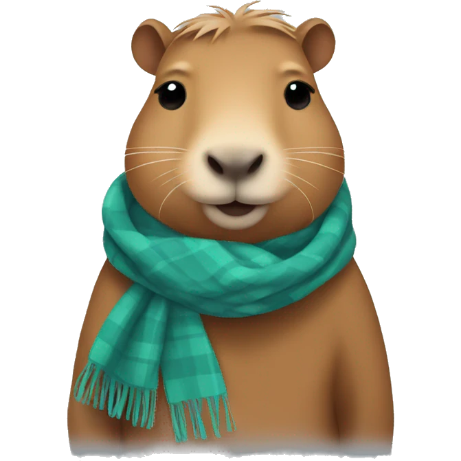 Capybara wearing wearing a scarf emoji