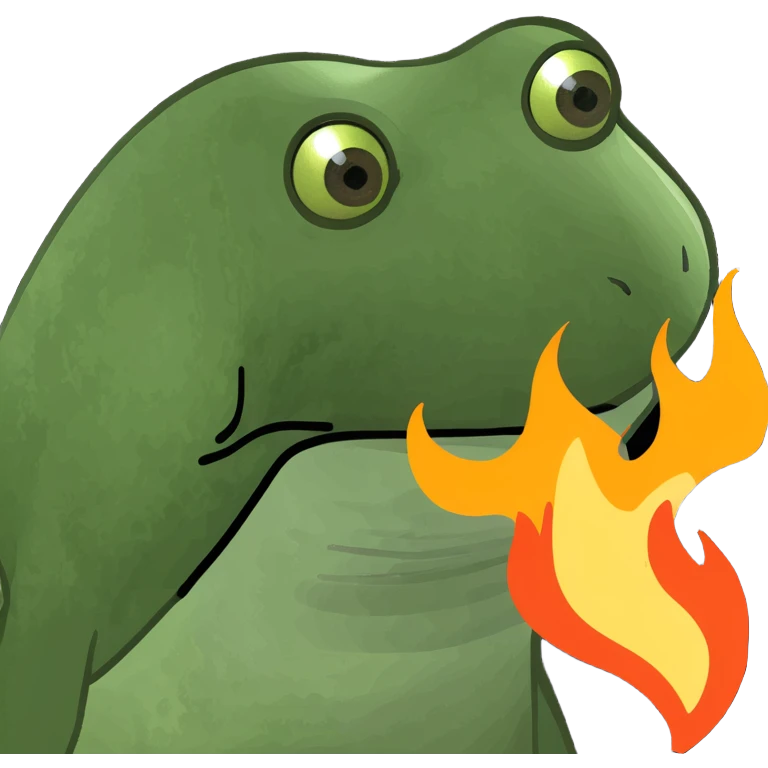 Broadcom logo with exaggerated fire, dramatic meme look emoji