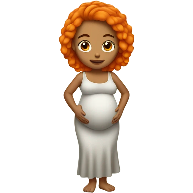 Pregnant Mexican girl with orange hair  emoji