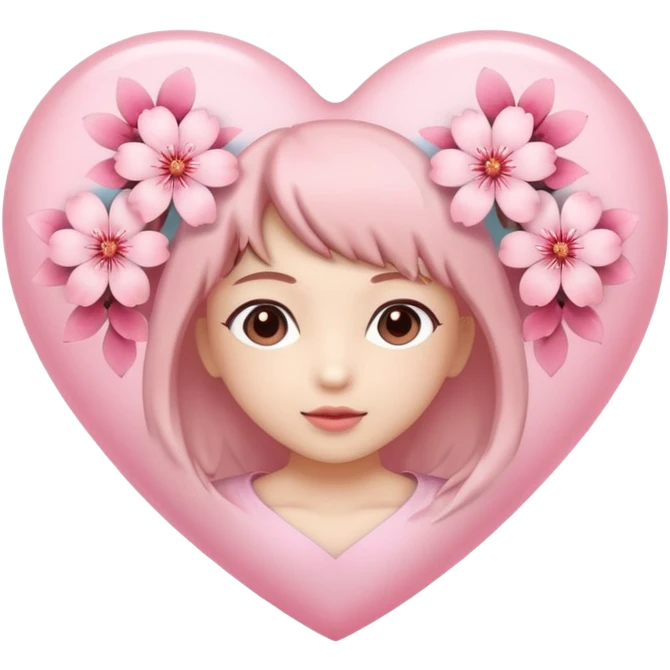 heart with sakura and a soft mist emoji