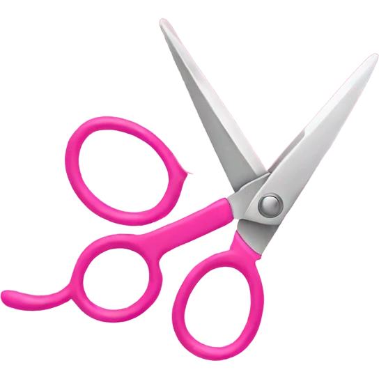 Pink scissors emoji
