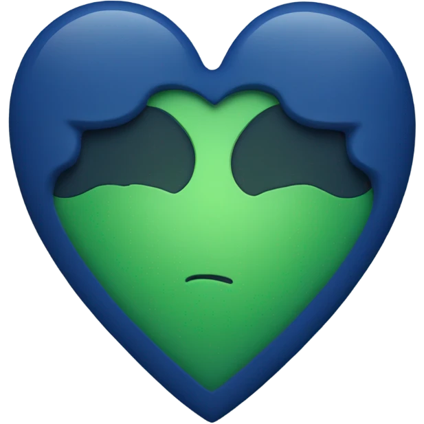 Dark blue and green heart emoji