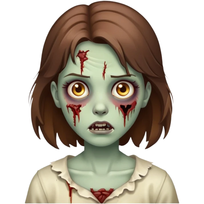 create a zombie girl with brown hair  emoji