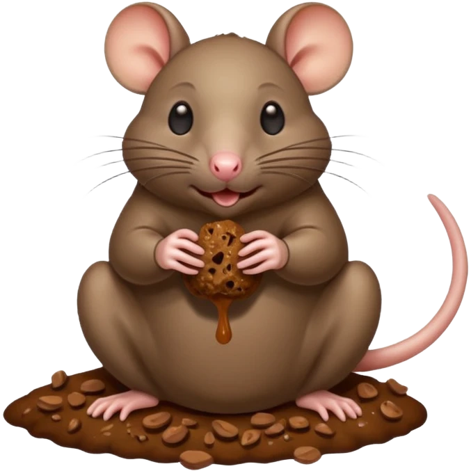 Rat eating poop emoji