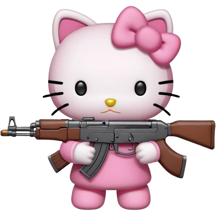 hello kitty with a ak47 emoji