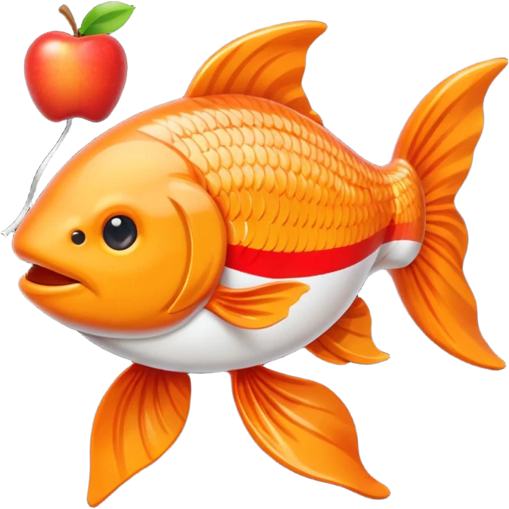 carp streamer hanging apple emoji style emoji