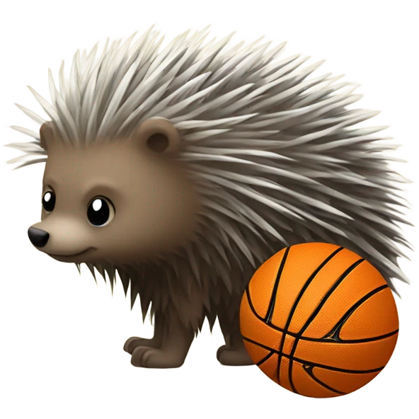 porcupine with basketball emoji