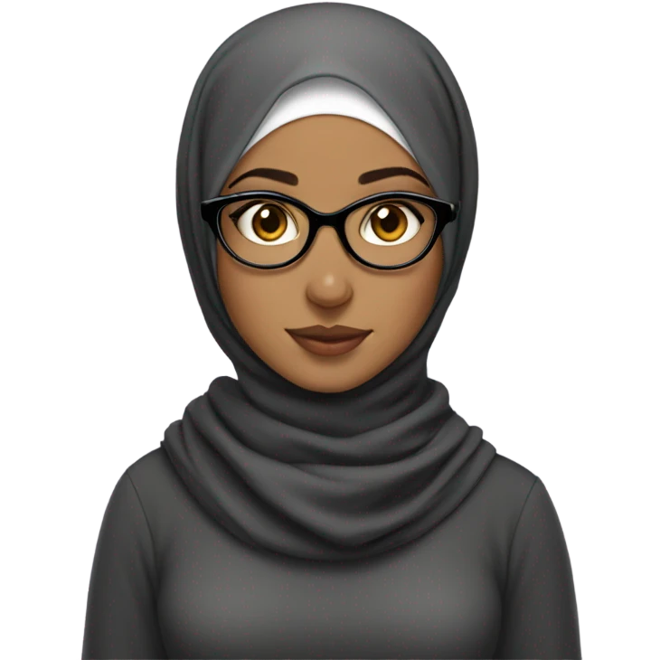 Hijabi with edges girl with glasses and cat emoji