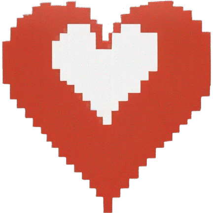 8bit red heart outlined in white emoji