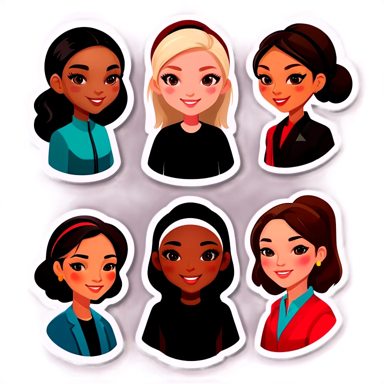 A group of women from every nationality, black, what, Asian, Hispanic, Norwegian  emoji