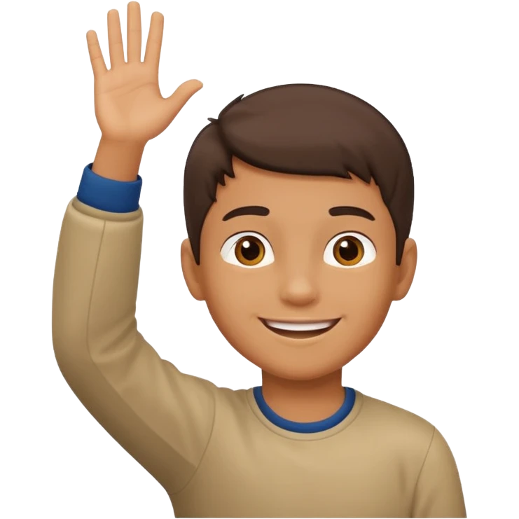 boy raising his hand emoji