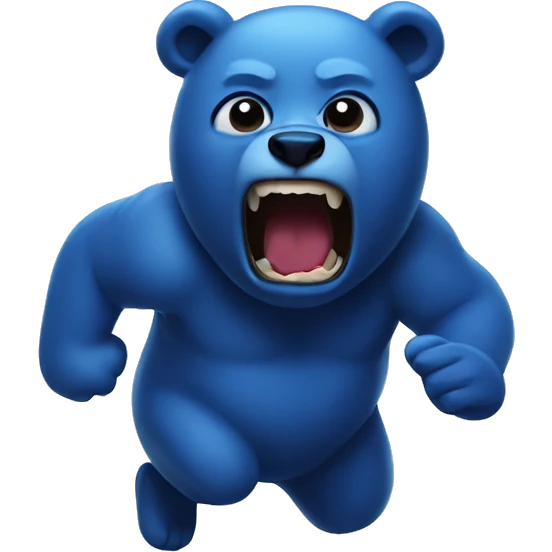 Blueberry bear running scared emoji
