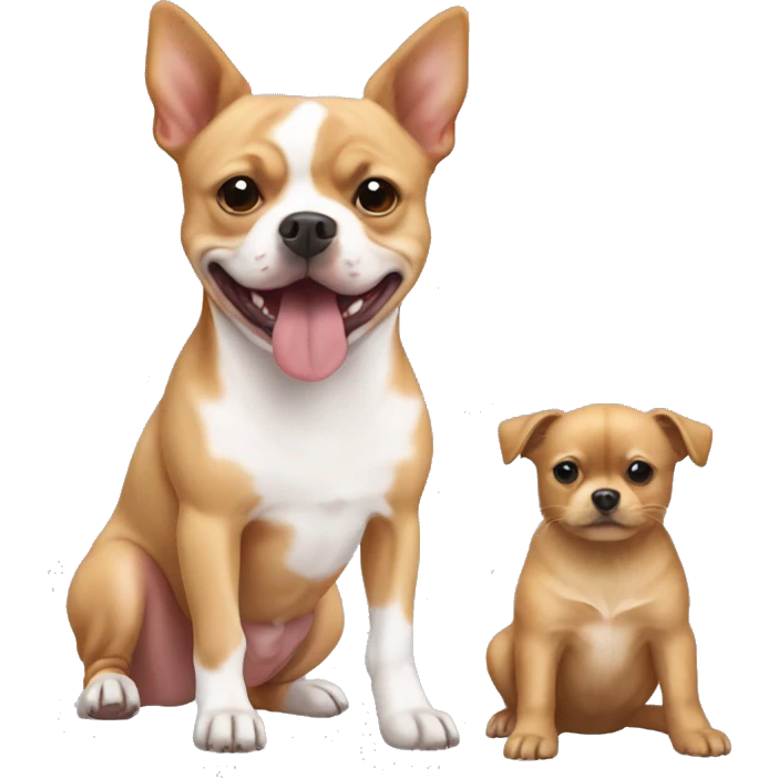 Pitbull mixed with a Pomeranian and chihuahua , blonde red and white, short legs long body, long hair  emoji