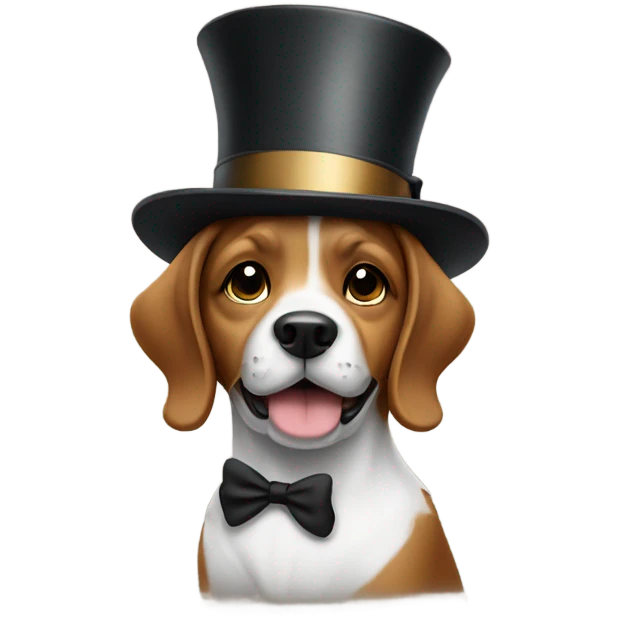 Dog with a top hat  emoji