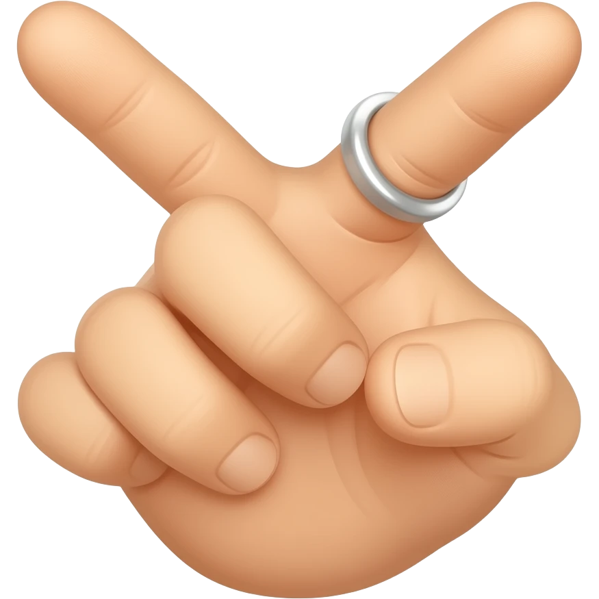 make middle finger and ring finger cross emoji