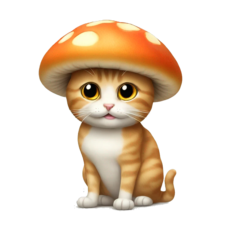 Cat with mushroom hat emoji