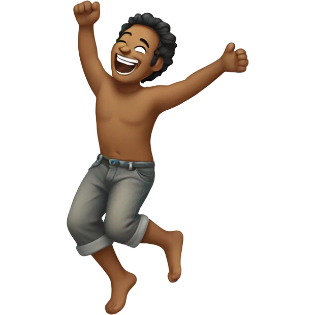 Barefoot laughing emoji