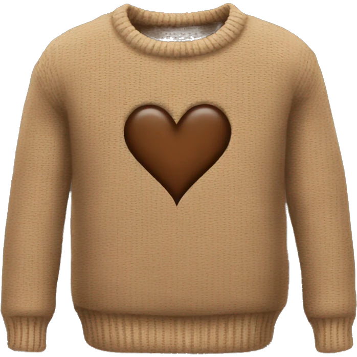 Sweater brown heart emoji