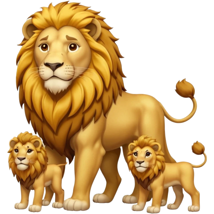 lion family, Father, full body. emoji