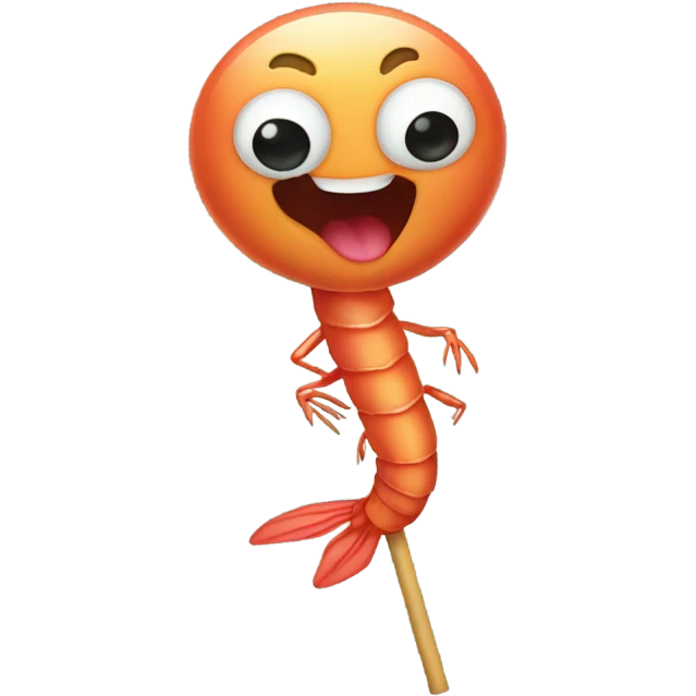 Shrimp singing on a pogo stick  emoji
