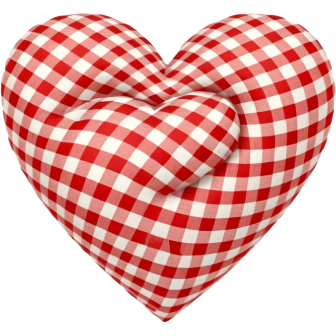 red and white gingham heart vintage  emoji
