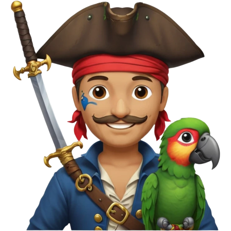 pirate and parrot emoji