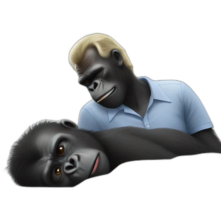 Gorilla putting Joe Biden to sleep emoji