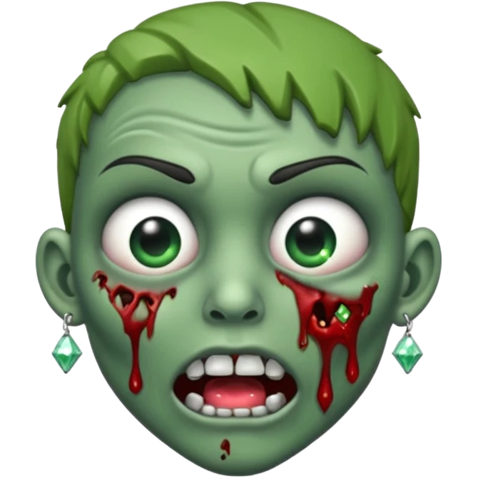 Create a zombie emoji with diamond earring emoji