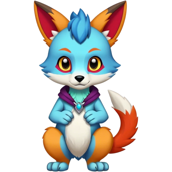 Edgy colorful anthro fursona Fakemon emoji