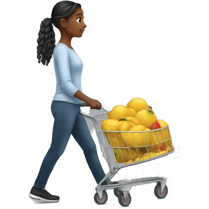 Young woman pushing cart emoji