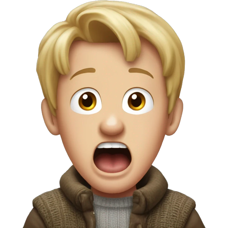 Home alone Kevin screaming with hands emoji