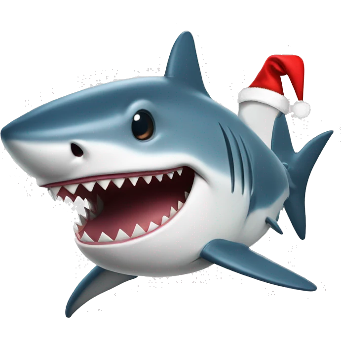 Shark with Santa hat emoji