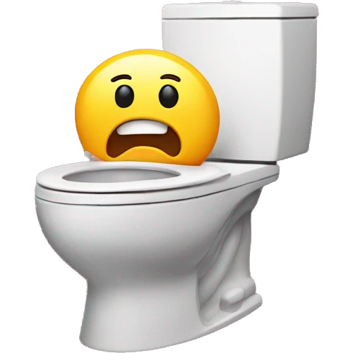 Toilet with a face popping out of it emoji