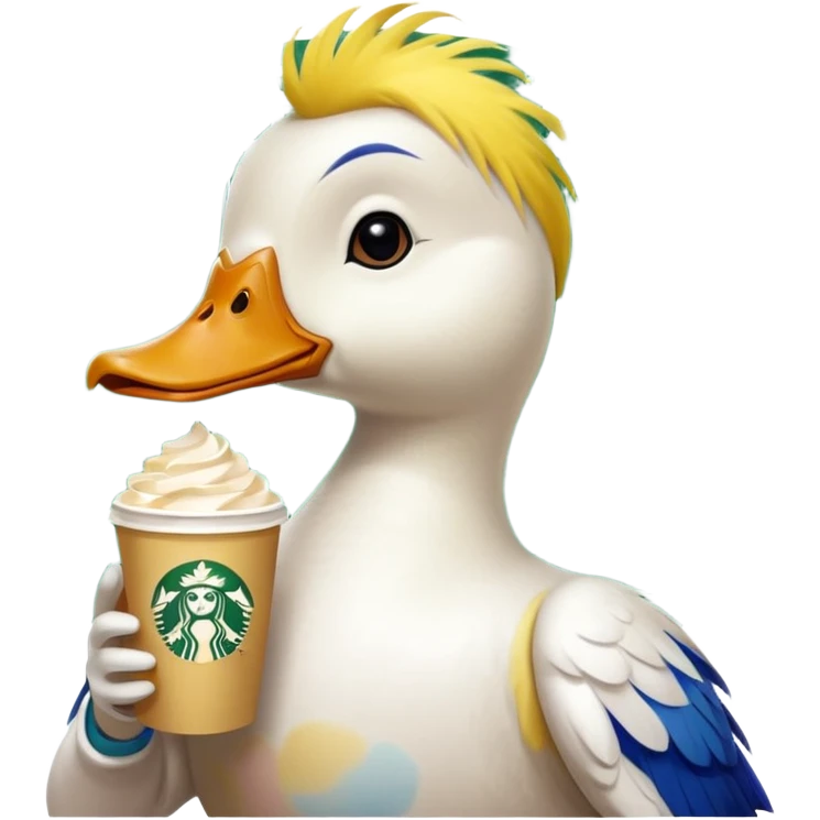 duck with touchland and starbucks emoji