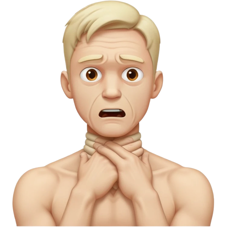 Man with arms on his throat mad emoji
