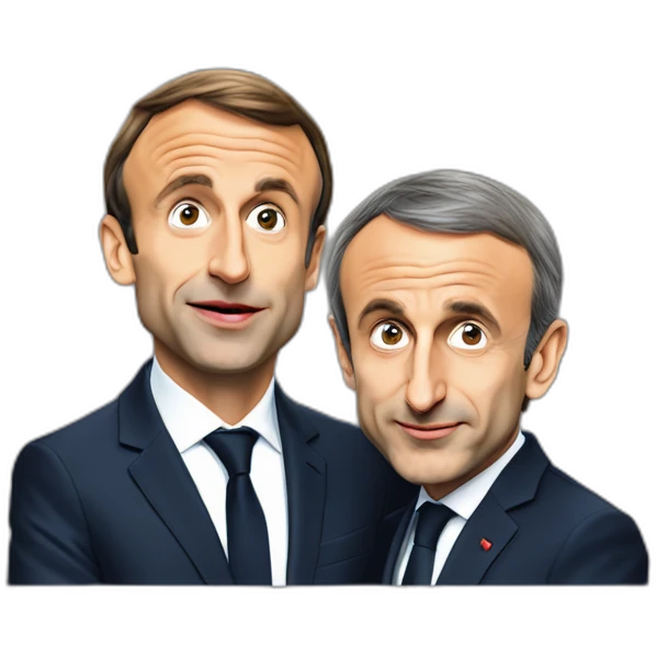 Emmanuel Macron qui fait un bisou à Éric Zemmour emoji