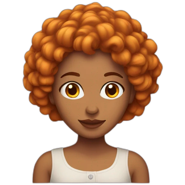 mujer pelirroja pelo rizado emoji