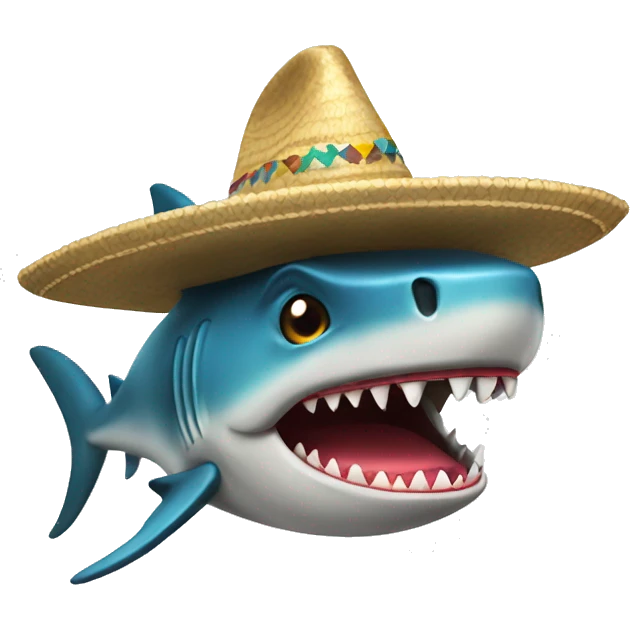 Tiburón con sombrero  emoji