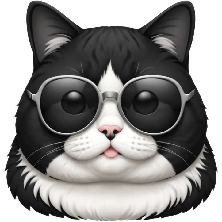 fat tuxedo cat wearing sunglasses emoji