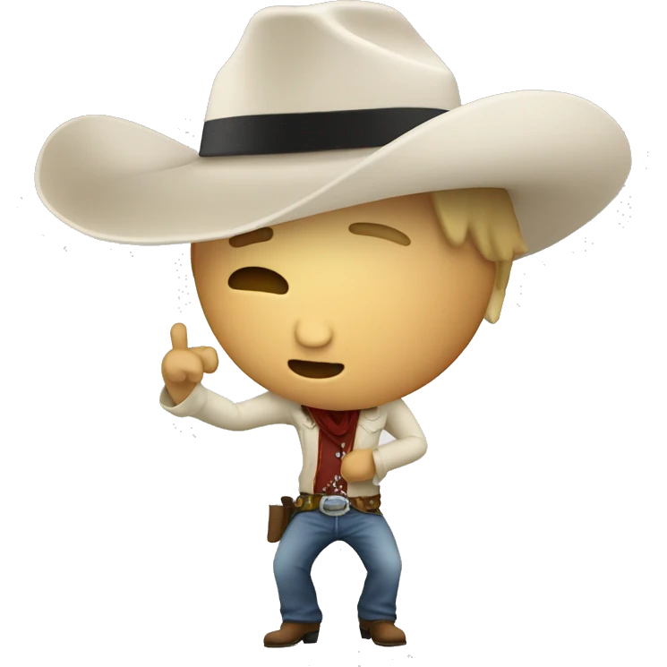 white Cowboy dabbing emoji