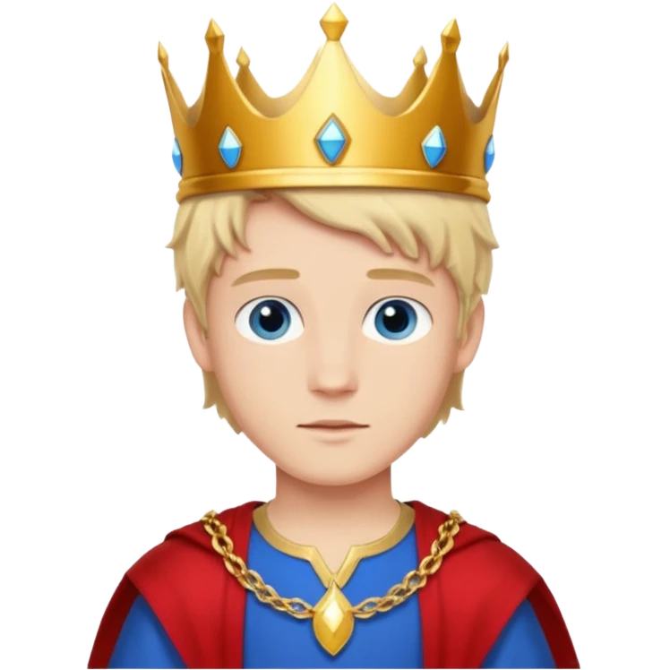 young white prince with crown,  emoji