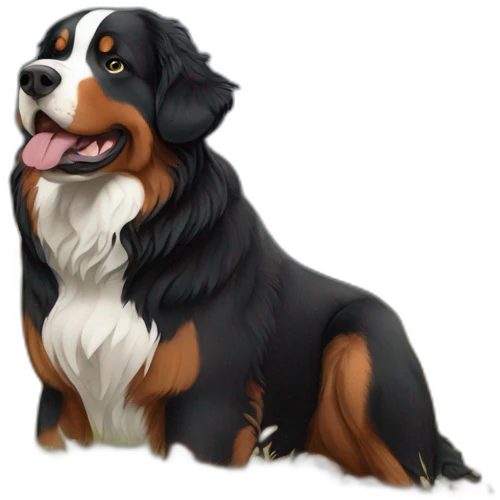 bernese mountain dog near a moose emoji
