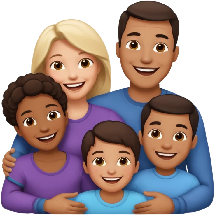 an american couples with 3 children in the age of school emoji