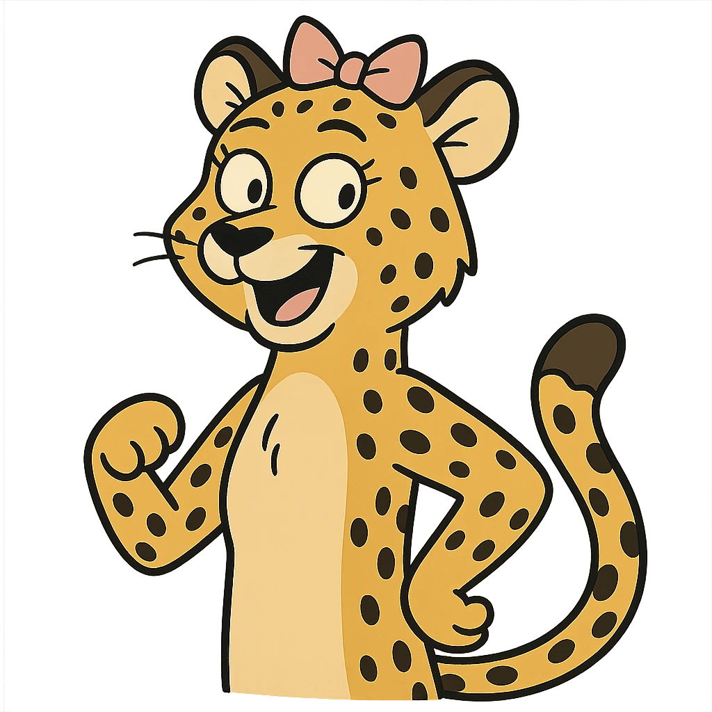 cheetah with a bow emoji