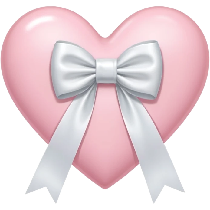 Light pink heart with white ribbon bow emoji